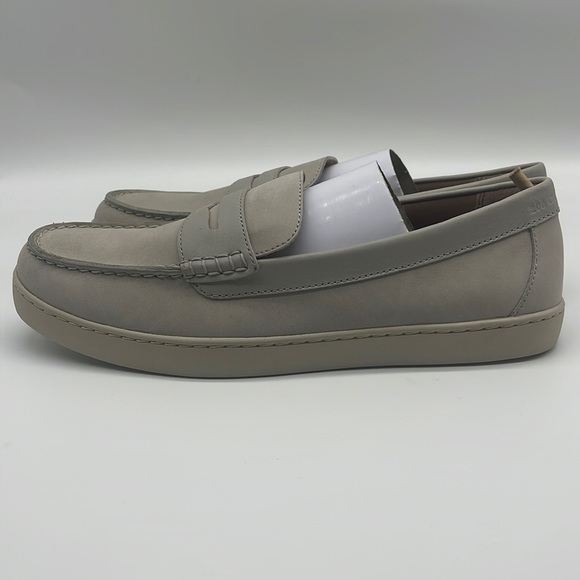 206 Collective Mens Seabeck Boat/Penny Loafer Beige Nubuck 100% Leather Size12 D - Picture 3 of 13
